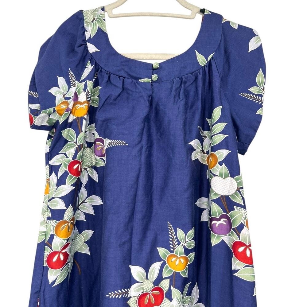 VINTAGE 70' Andrade Resort 12 L Hawaiian floral maxi dress muumuu Resort RARE - Picture 2 of 6